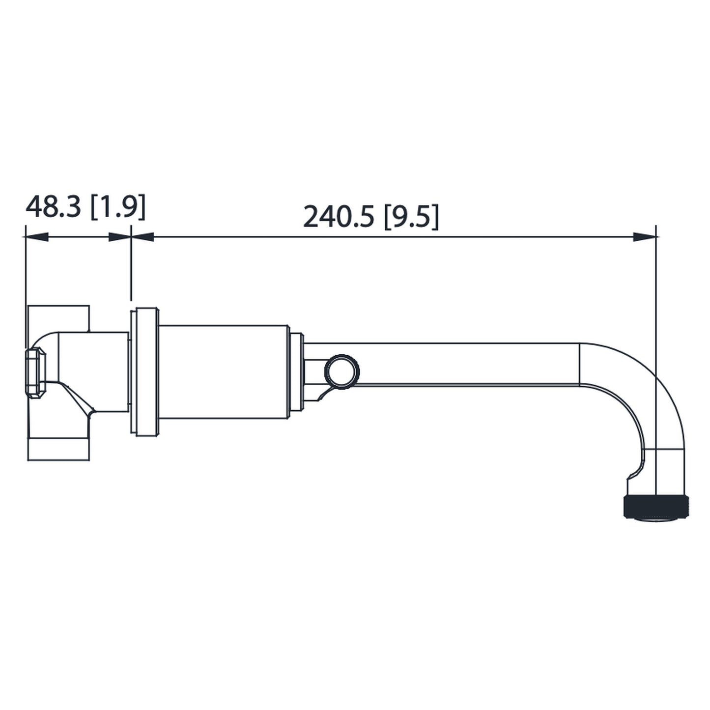 Isenberg Serie 250 8" Three-Hole Matte Black Wall-Mounted Bathtub Faucet