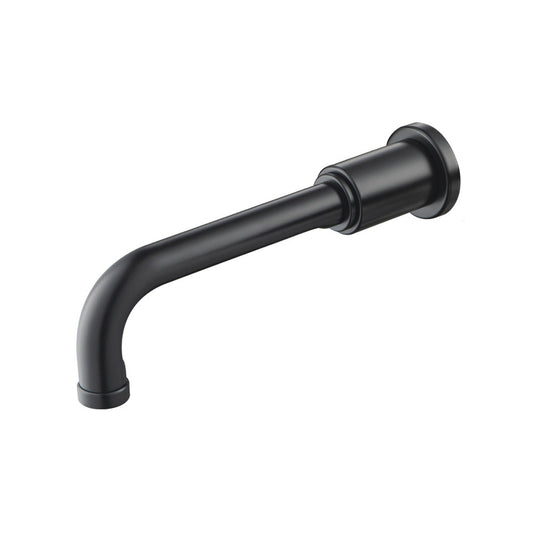Isenberg Serie 250 9" Single-Hole Matte Black Solid Brass Wall-Mounted Non-Diverting Bathtub Spout
