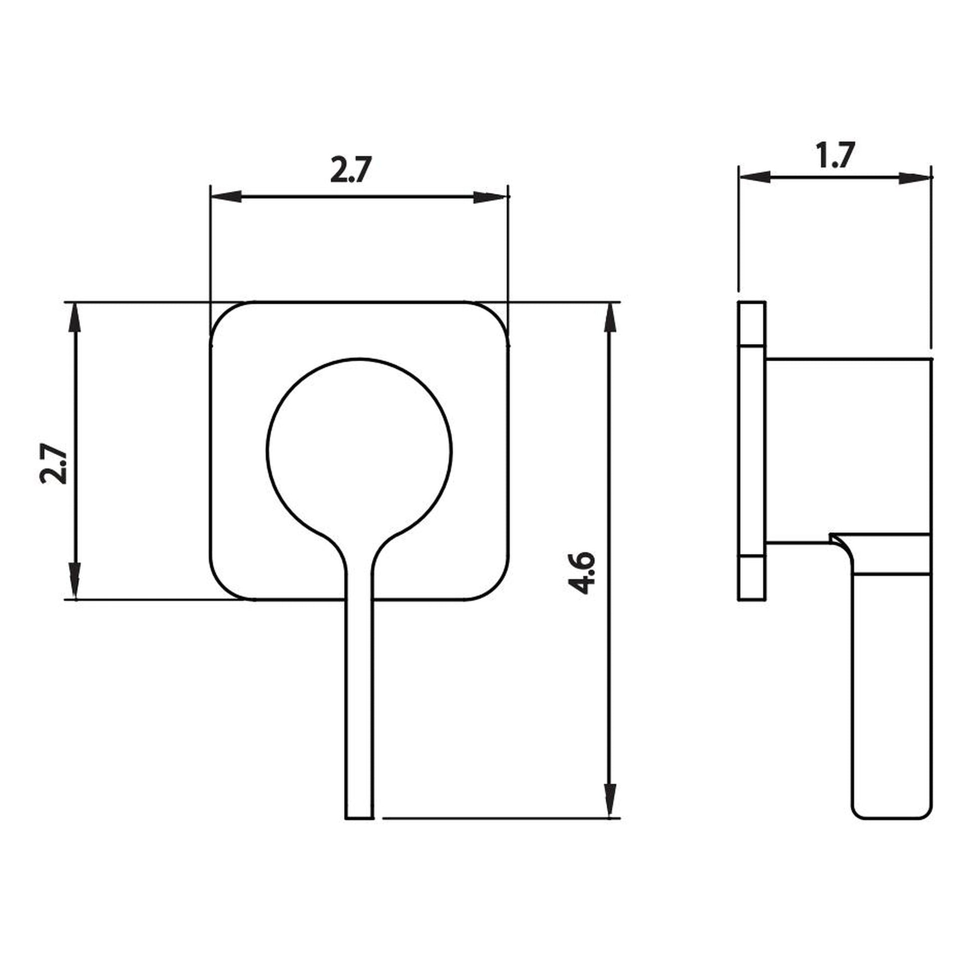 Isenberg Serie 260 3" Brushed Nickel PVD Wall Mounted Shower Faucet Trim With 0.75" Single-Output NPT Female Connection Volume Control Valve