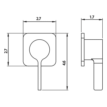 Isenberg Serie 260 3" Brushed Nickel PVD Wall Mounted Volume Control Shower Faucet Valve Trim