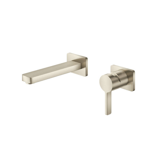 Isenberg Serie 260 7" Two-Hole Brushed Nickel PVD Wall-Mounted Bathroom Sink Faucet With Rough In Valve