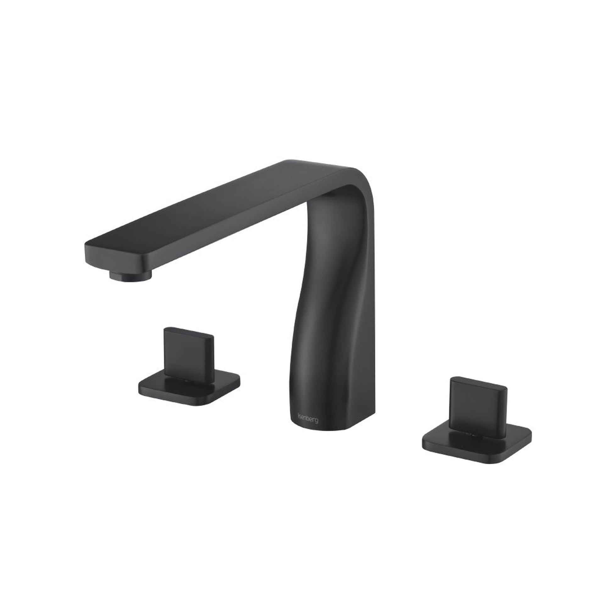 Isenberg Serie 260 8" Three-Hole Matte Black Solid Brass Deck-Mounted Roman Bathtub Faucet