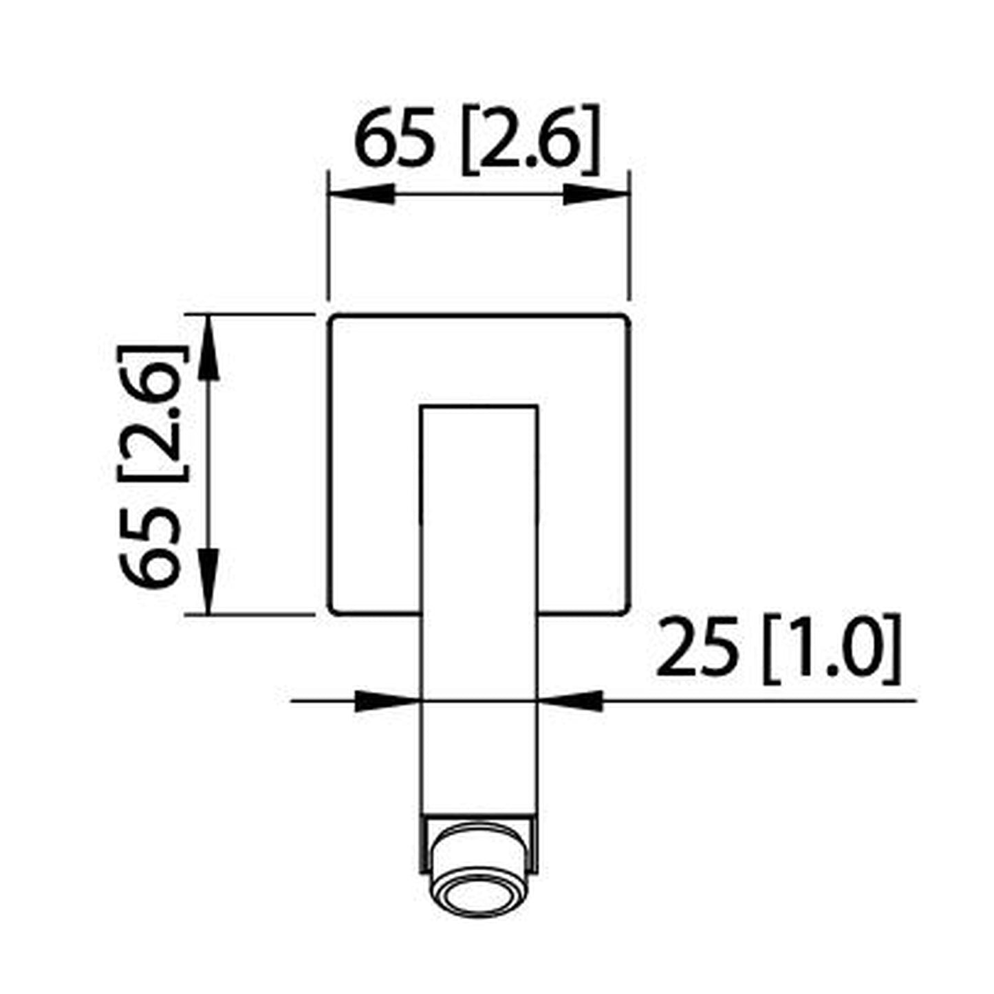 Isenberg Universal Fixtures 10" Brushed Nickel PVD Solid Brass Wall-Mounted Standard Shower Arm With Square Sliding Flange