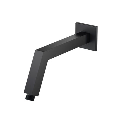 Isenberg Universal Fixtures 10" Matte Black Solid Brass Wall-Mounted Standard Shower Arm With Square Sliding Flange