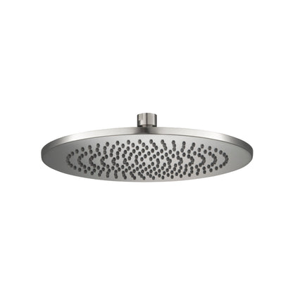 Isenberg Universal Fixtures 10" Single Function Round Brushed Nickel PVD Solid Brass Rain Shower Head With 15" Wall Mounted Shower Arm