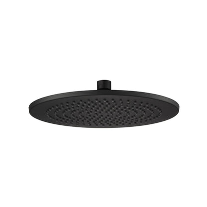 Isenberg Universal Fixtures 10" Single Function Round Matte Black Solid Brass Rain Shower Head With 15" Wall Mounted Shower Arm