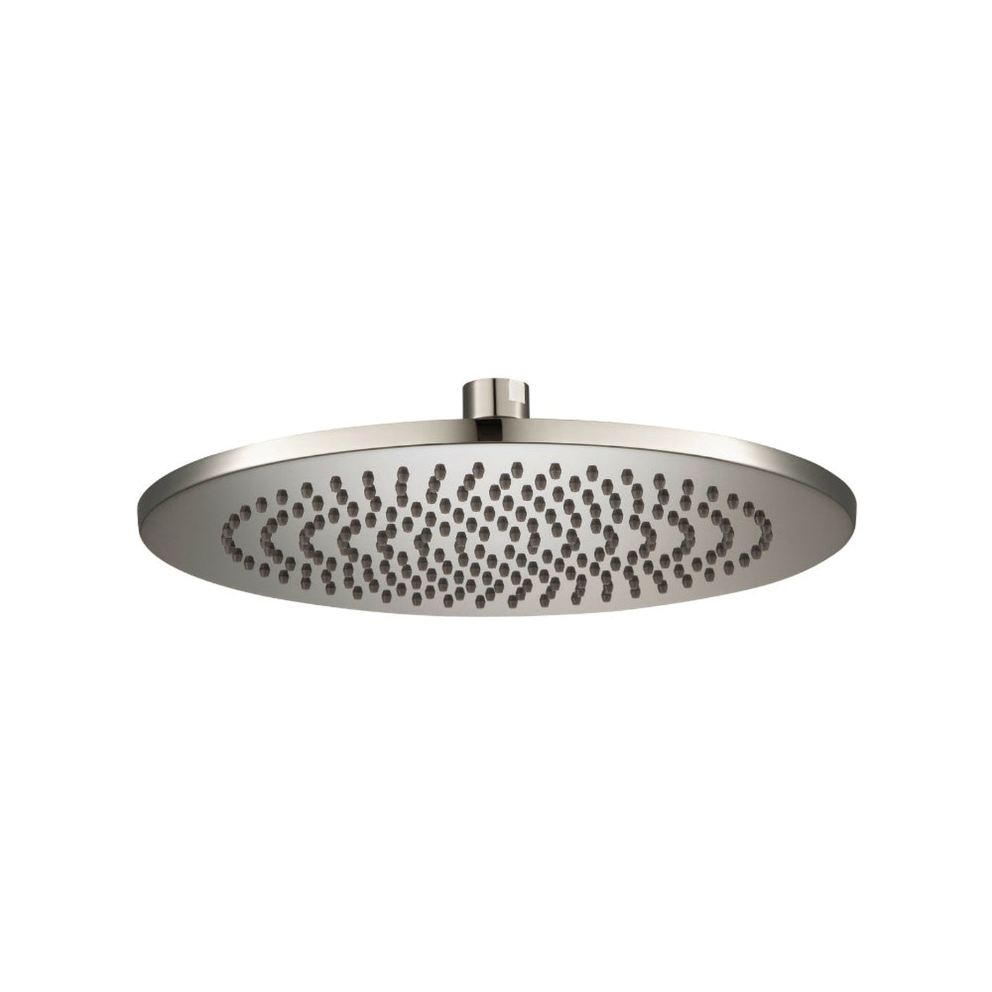 Isenberg Universal Fixtures 10" Single Function Round Polished Brushed Nickel PVD Solid Brass Rain Shower Head With 15" Wall Mounted Shower Arm