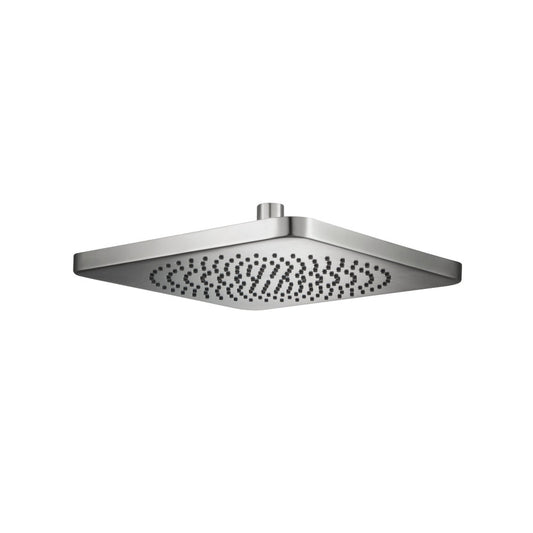 Isenberg Universal Fixtures 10" Single Function Square Curve-Edged Brushed Nickel PVD Solid Brass Rain Shower Head