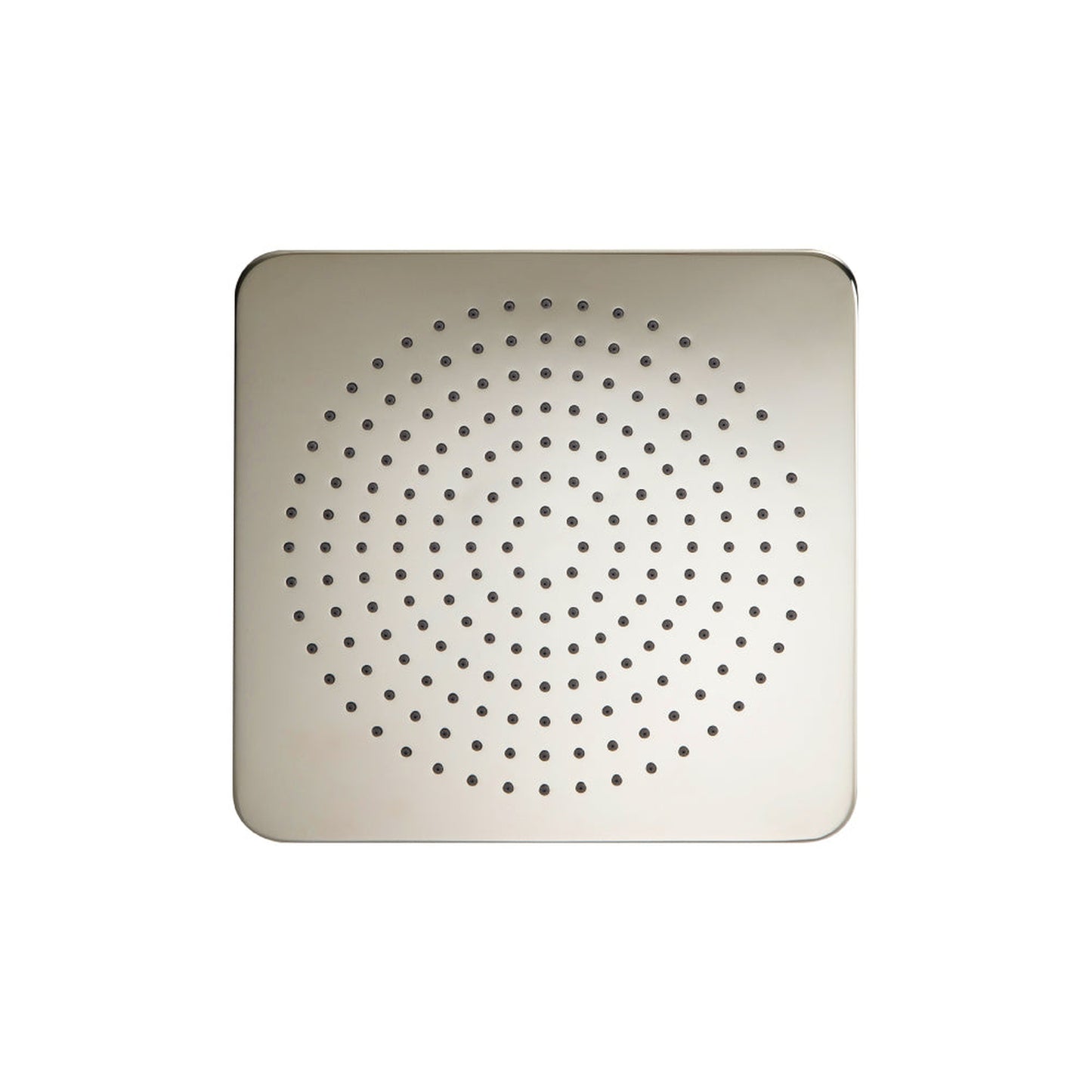 Isenberg Universal Fixtures 10" Single Function Square Curve-Edged Polished Nickel PVD Solid Brass Rain Shower Head