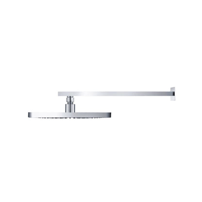 Isenberg Universal Fixtures 10" Single Function Square Curve-Edged Polished Nickel PVD Solid Brass Rain Shower Head With 15" Wall Mounted Shower Arm