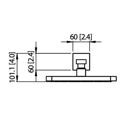 Isenberg Universal Fixtures 10" Single Function Square Curve-Edged Polished Nickel PVD Solid Brass Rain Shower Head With 15" Wall Mounted Shower Arm