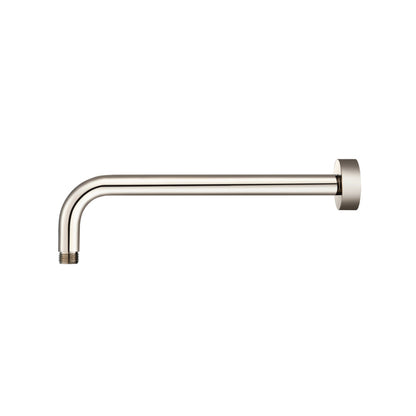 Isenberg Universal Fixtures 12" Polished Nickel PVD Solid Brass Wall-Mounted Shower Arm With J-Shape Extension and Round Sliding Flange