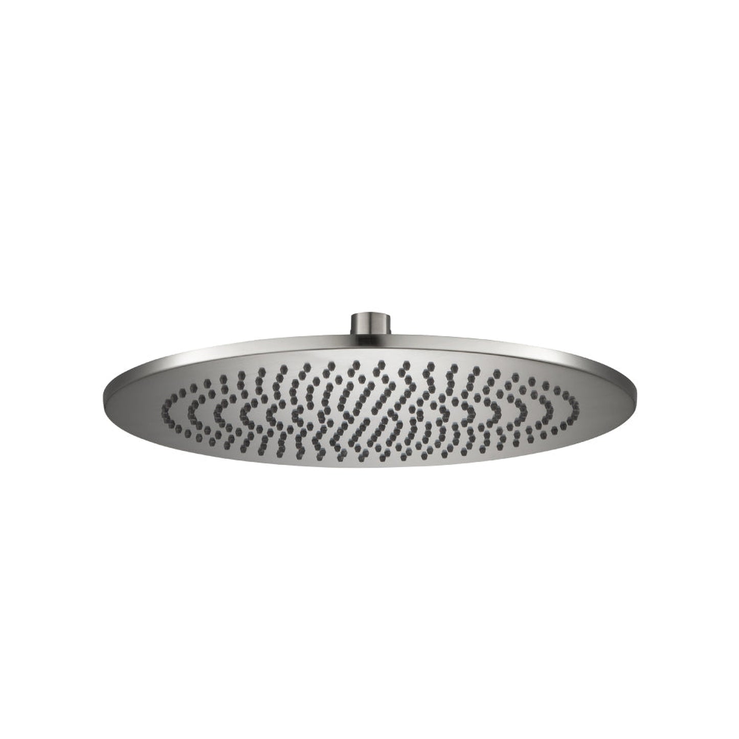 Isenberg Universal Fixtures 12" Single Function Round Brushed Nickel PVD Solid Brass Rain Shower Head With 15" Wall Mounted Shower Arm