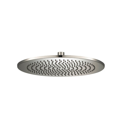 Isenberg Universal Fixtures 12" Single Function Round Polished Nickel PVD Solid Brass Rain Shower Head With 6" Ceiling Mounted Shower Arm