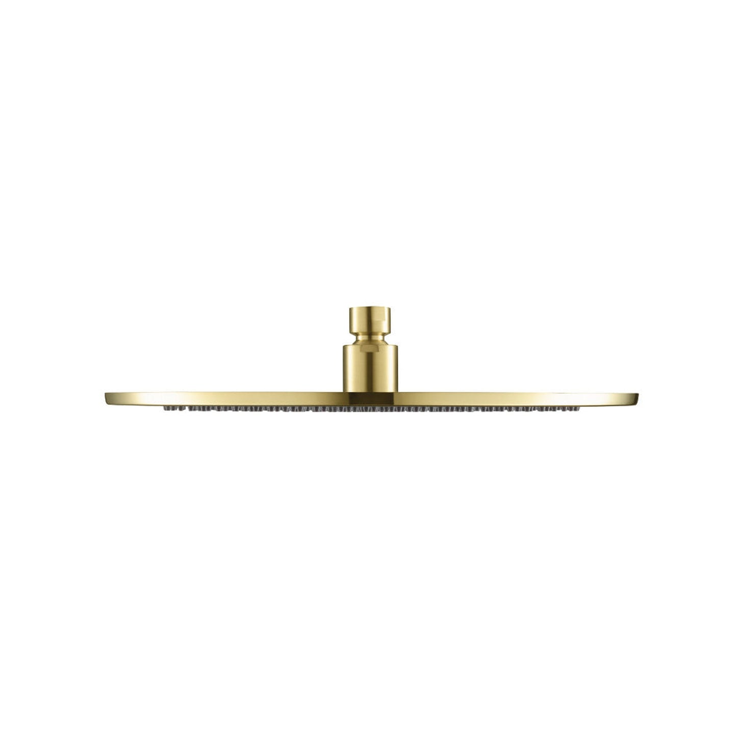 Isenberg Universal Fixtures 12" Single Function Round Satin Brass PVD Solid Brass Rain Shower Head With 15" Wall Mounted Shower Arm