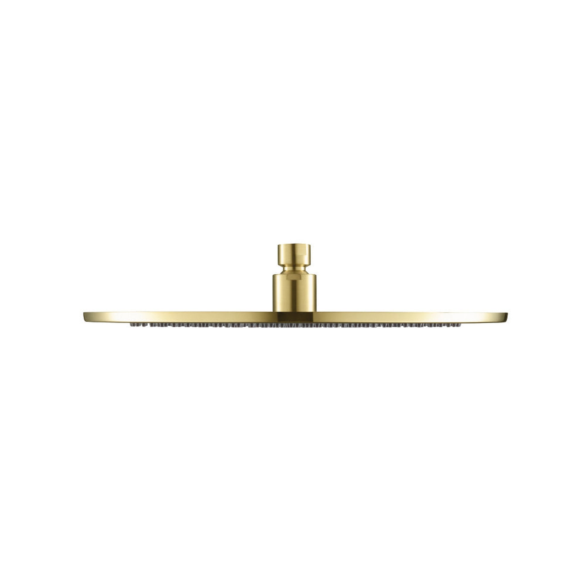 Isenberg Universal Fixtures 12" Single Function Round Satin Brass PVD Solid Brass Rain Shower Head With 15" Wall Mounted Shower Arm