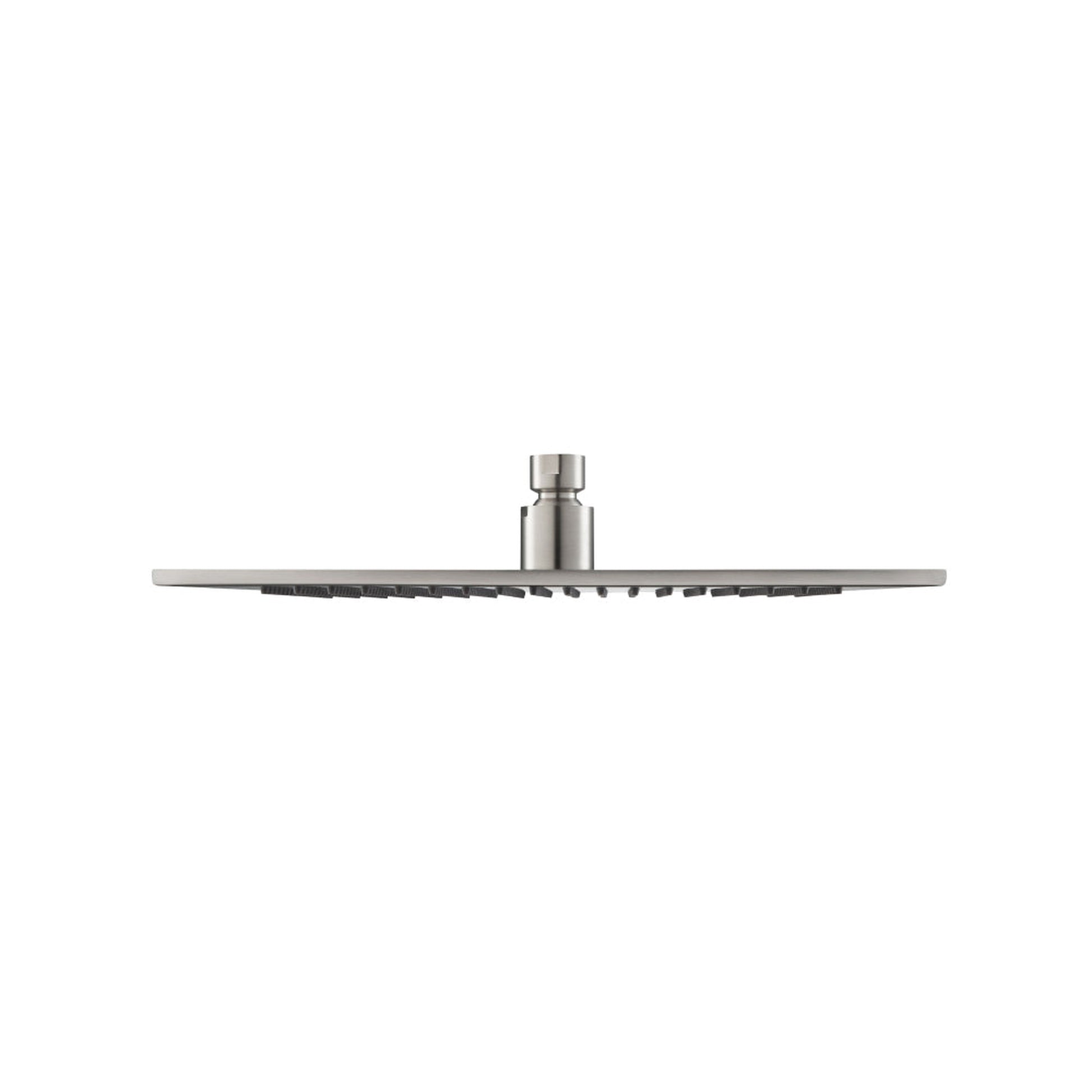 Isenberg Universal Fixtures 12" Single Function Square Brushed Nickel PVD Solid Brass Rain Shower Head With 16" Wall Mounted Shower Arm and Adjustable Flange