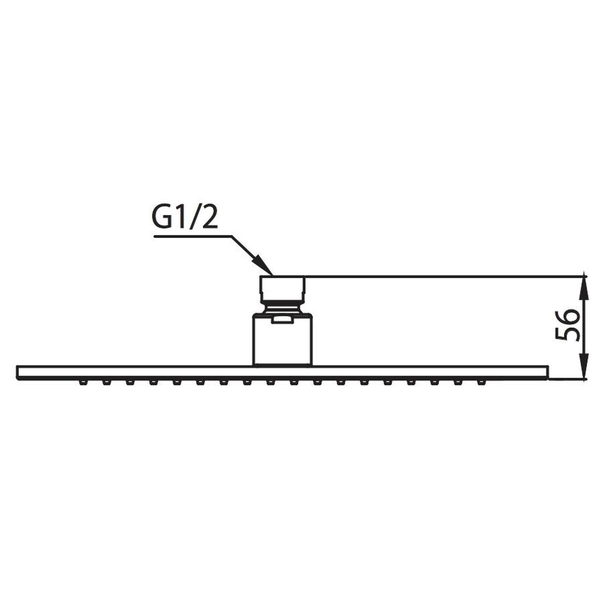 Isenberg Universal Fixtures 12" Single Function Square Matte Black Solid Brass Rain Shower Head