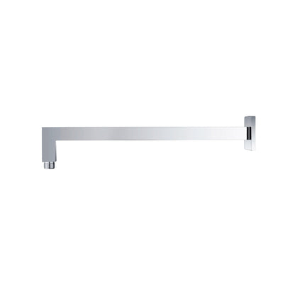Isenberg Universal Fixtures 16" Chrome Solid Brass Wall-Mounted Shower Arm With Angled Extension and Square Sliding Flange