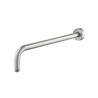 Isenberg Universal Fixtures 16" Polished Nickel PVD Solid Brass Wall-Mounted Shower Arm With J-Shape Extension and Round Sliding Flange
