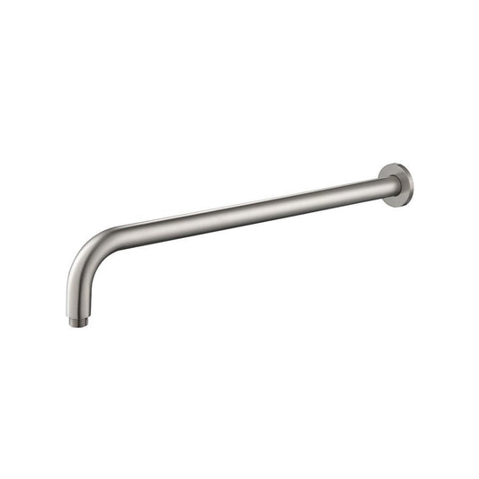 Isenberg Universal Fixtures 20" Brushed Nickel PVD Solid Brass Wall-Mounted Shower Arm With J-Shape Extension and Round Sliding Flange