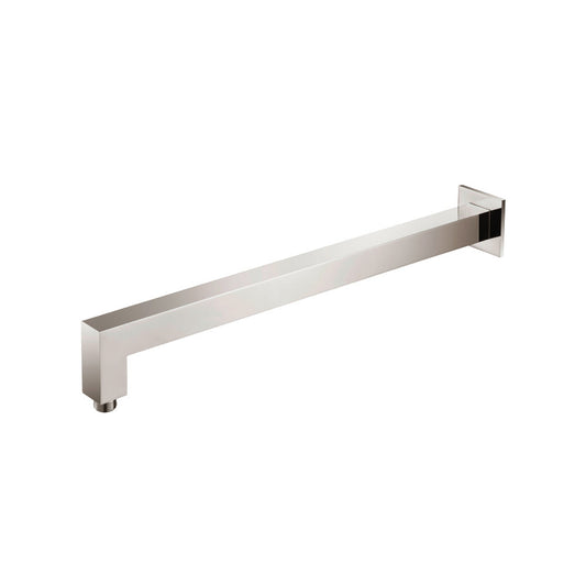 Isenberg Universal Fixtures 20" Polished Nickel PVD Solid Brass Wall-Mounted Shower Arm With Angled Extension and Square Sliding Flange