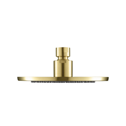 Isenberg Universal Fixtures 6" Single Function Round Satin Brass PVD Solid Brass Rain Shower Head