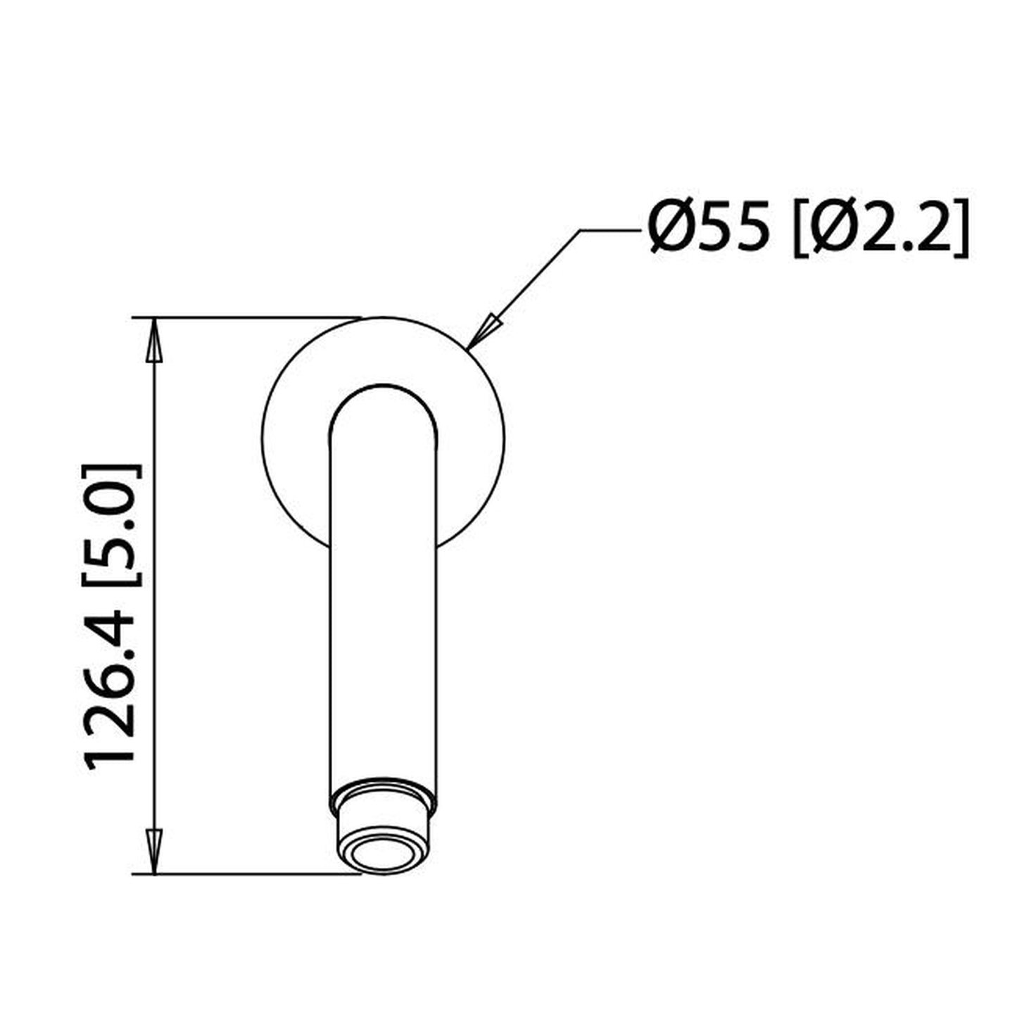 Isenberg Universal Fixtures 9" Brushed Nickel PVD Solid Brass Wall-Mounted Standard Shower Arm With Round Sliding Flange