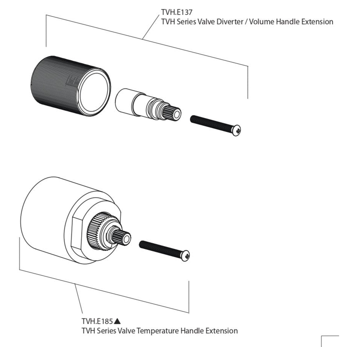 Isenberg Universal Fixtures Brushed Nickel PVD Solid Brass Thermostatic Shower / Bathtub Valve Extension Kit