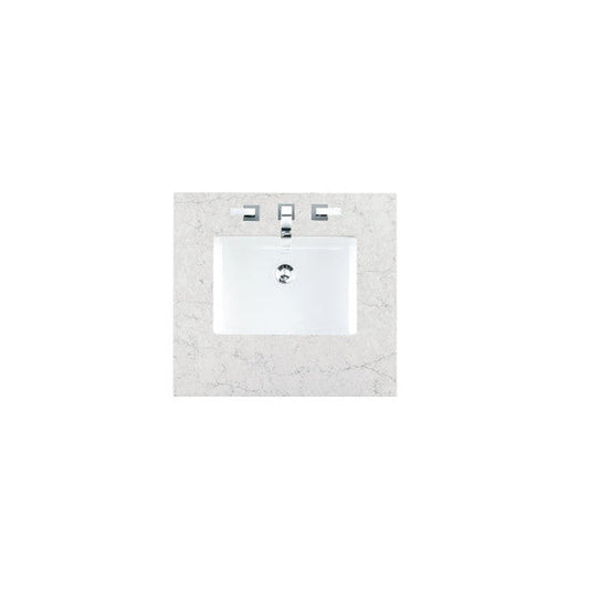 James Martin 26" x 24" Single Eternal Jasmine Pearl Quartz Bathroom Vanity Top With Rectangular Ceramic Sink