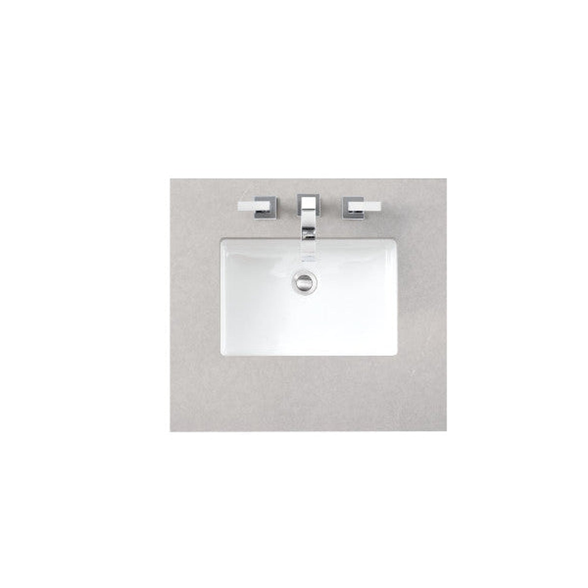 James Martin 26" x 24" Single Eternal Serena Quartz Bathroom Vanity Top With Rectangular Ceramic Sink