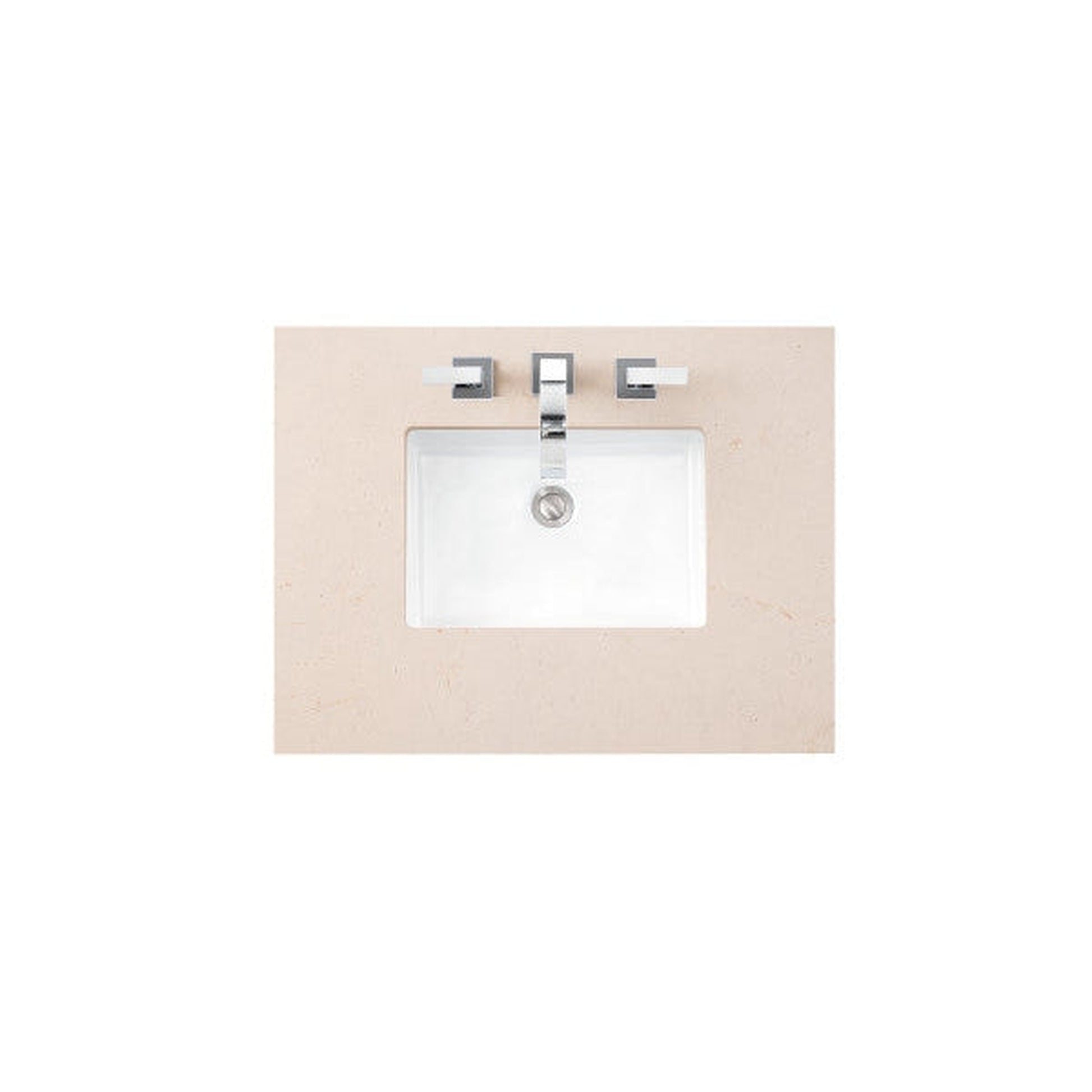 James Martin 30" x 24" Single Eternal Marfil Quartz Bathroom Vanity Top With Rectangular Ceramic Sink