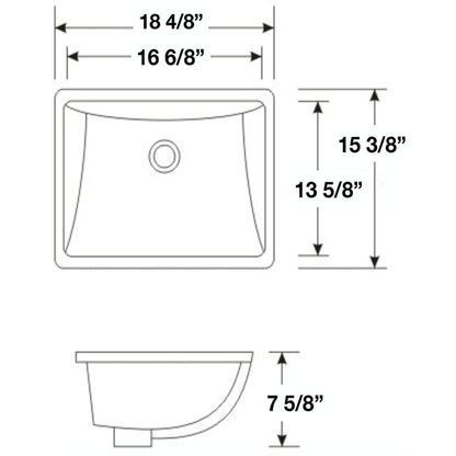 James Martin 36" x 24" Single Arctic Fall Solid Surface Bathroom Vanity Top With Rectangular Ceramic Sink