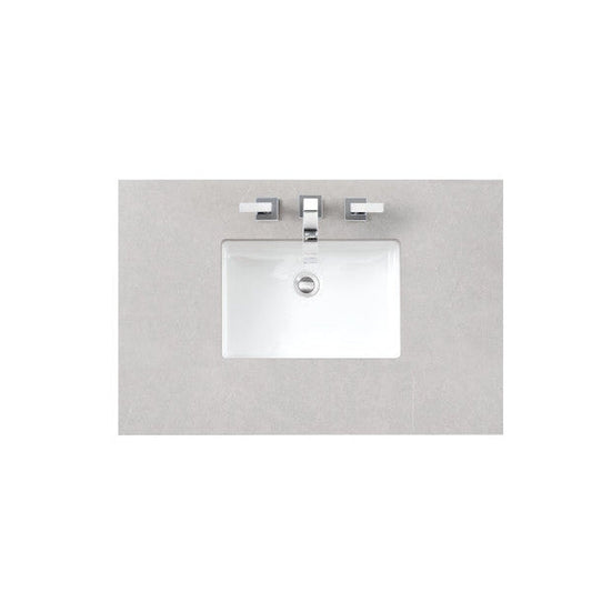 James Martin 36" x 24" Single Eternal Serena Quartz Bathroom Vanity Top With Rectangular Ceramic Sink