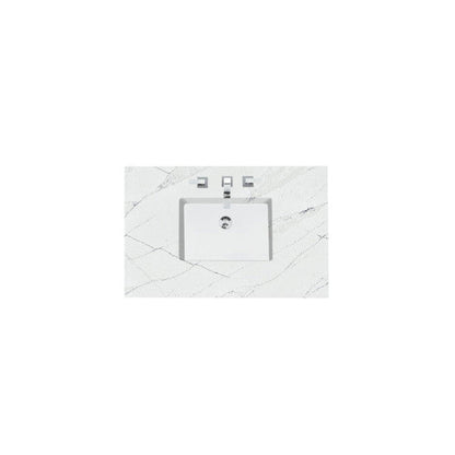 James Martin 36" x 24" Single Ethereal Noctis Quartz Bathroom Vanity Top With Rectangular Ceramic Sink