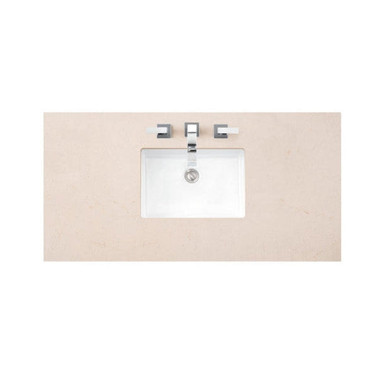 James Martin 48" x 24" Single Eternal Marfil Quartz Bathroom Vanity Top With Rectangular Ceramic Sink