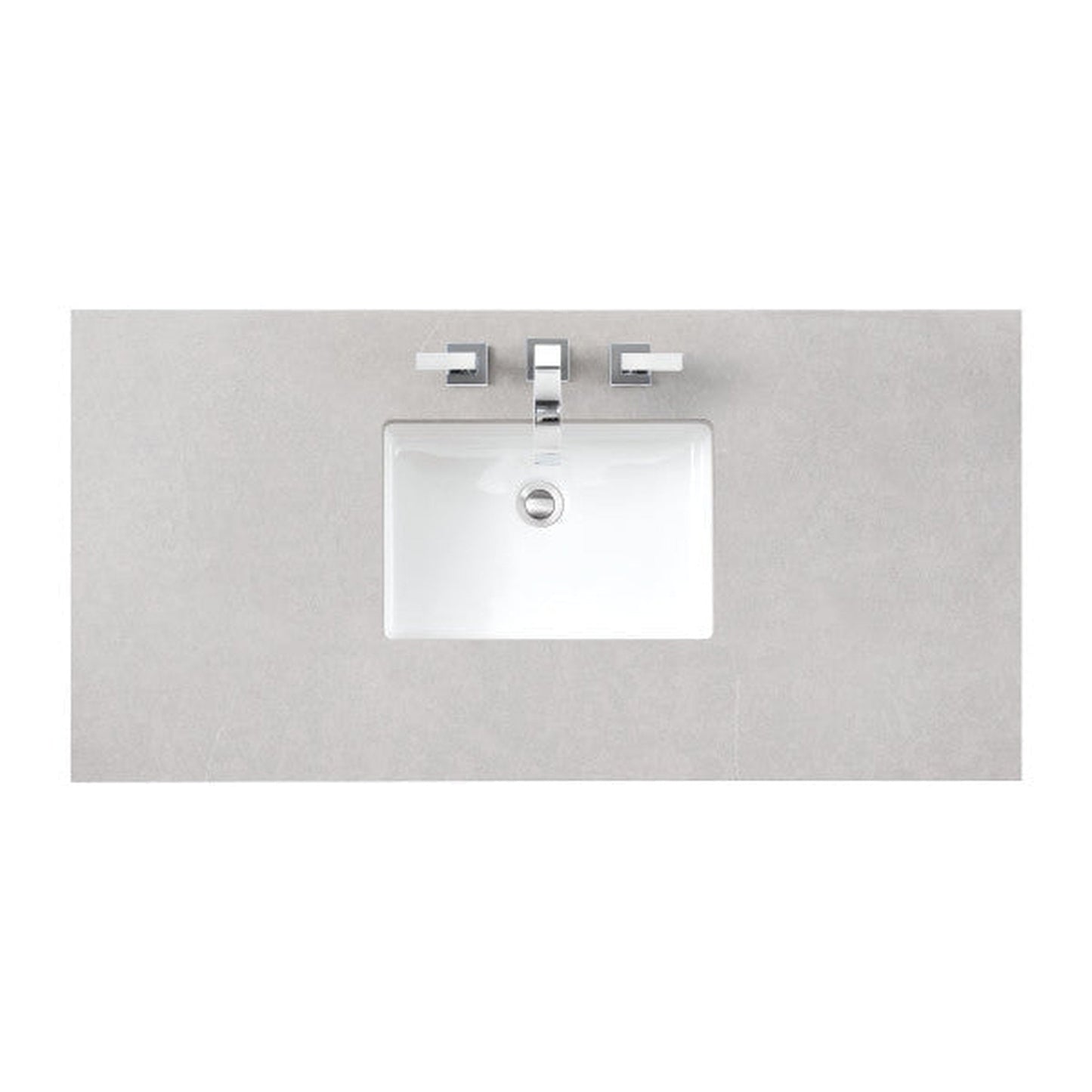 James Martin 48" x 24" Single Eternal Serena Quartz Bathroom Vanity Top With Rectangular Ceramic Sink