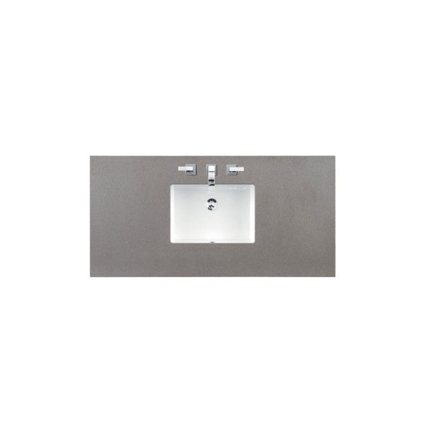 James Martin 48" x 24" Single Gray Expo Quartz Bathroom Vanity Top With Rectangular Ceramic Sink