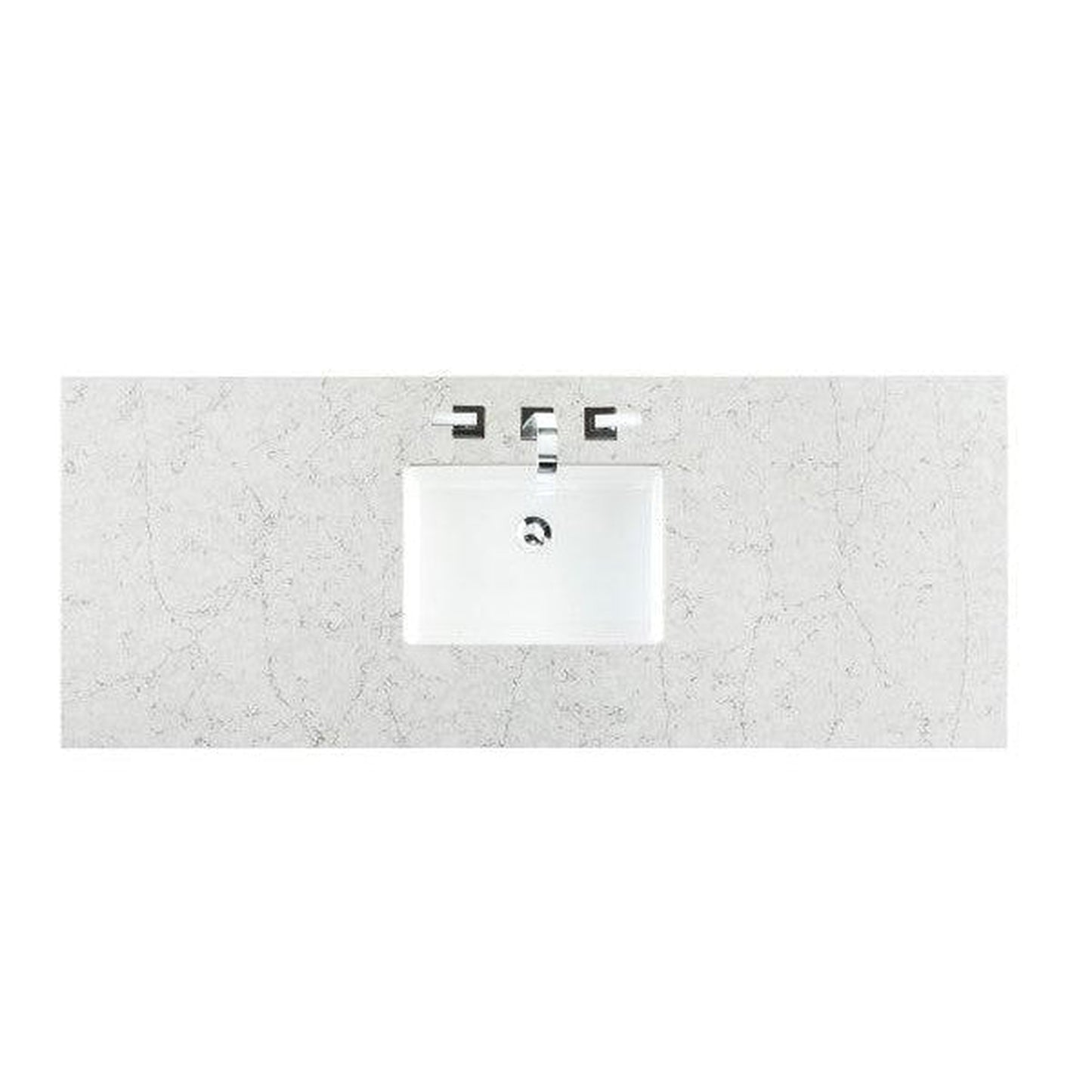 James Martin 60" x 24" Single Eternal Jasmine Pearl Quartz Bathroom Vanity Top With Rectangular Ceramic Sink