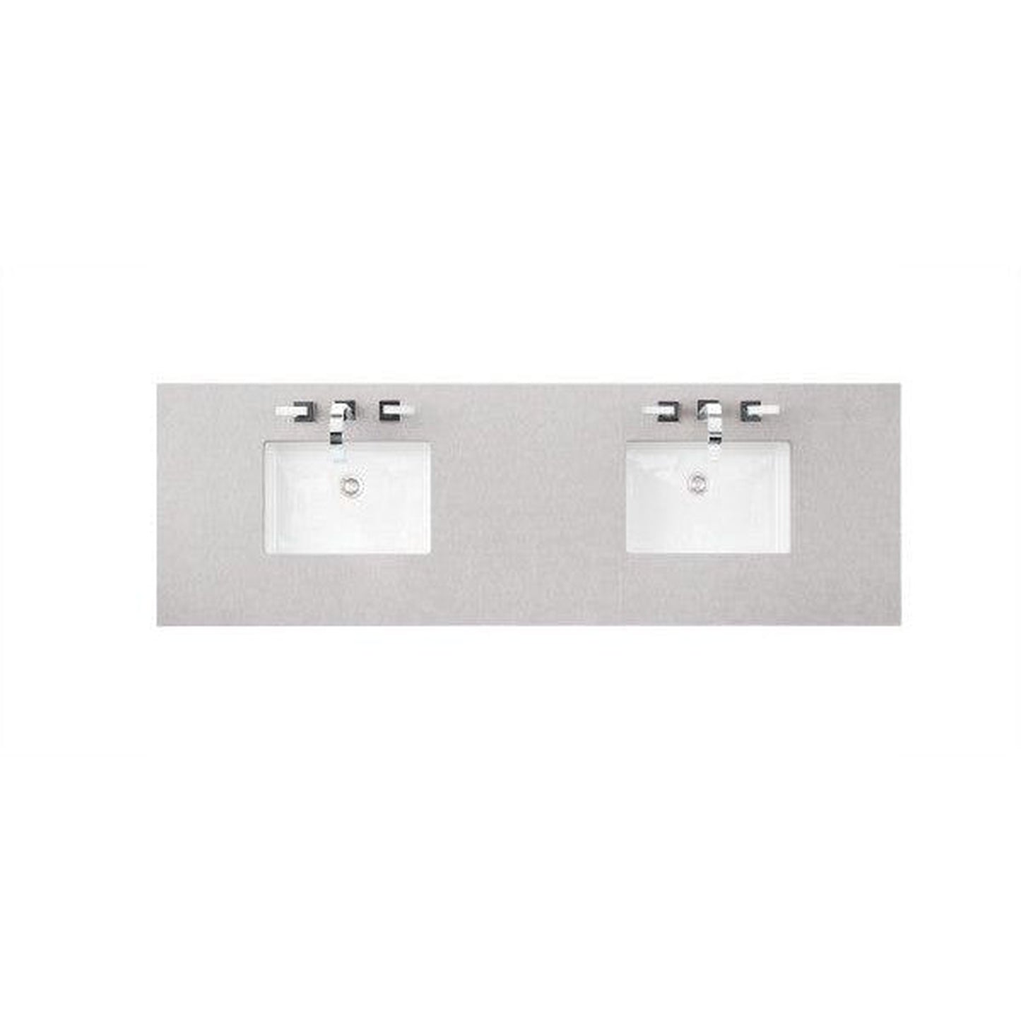 James Martin 72" x 24" Double Eternal Serena Quartz Bathroom Vanity Top With Rectangular Ceramic Sink