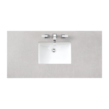 James Martin Addison 48" Single Glossy White Bathroom Vanity With 1" Eternal Serena Quartz Top and Rectangular Ceramic Sink