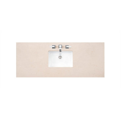 James Martin Addison 60" Single Glossy White Bathroom Vanity With 1" Eternal Marfil Quartz Top and Rectangular Ceramic Sink