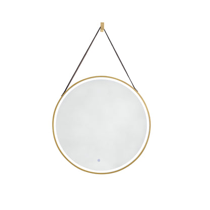 James Martin Annapolis 28" x 37" Brushed Gold Round Anti-Fogging LED Mirror