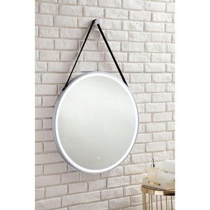 James Martin Annapolis 28" x 37" Brushed Nickel Round Anti-Fogging LED Mirror