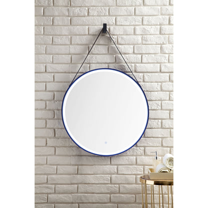 James Martin Annapolis 28" x 37" Matte Black Round Anti-Fogging LED Mirror