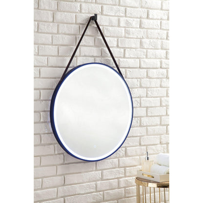 James Martin Annapolis 28" x 37" Matte Black Round Anti-Fogging LED Mirror