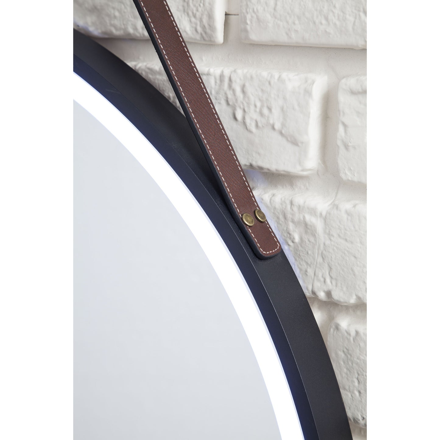 James Martin Annapolis 28" x 37" Matte Black Round Anti-Fogging LED Mirror