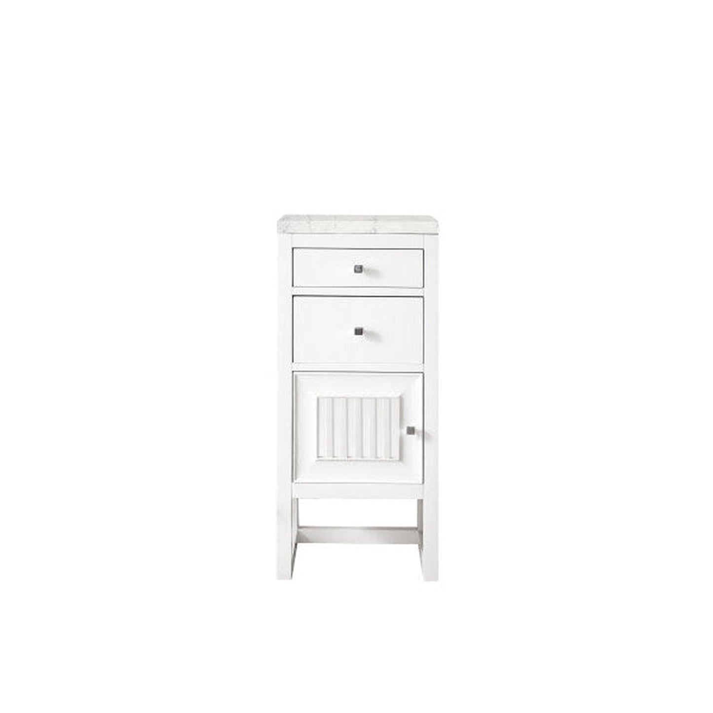 James Martin Athens 15" Left Side Opening Glossy White Side Cabinet With 1" Eternal Jasmine Pearl Quartz Top