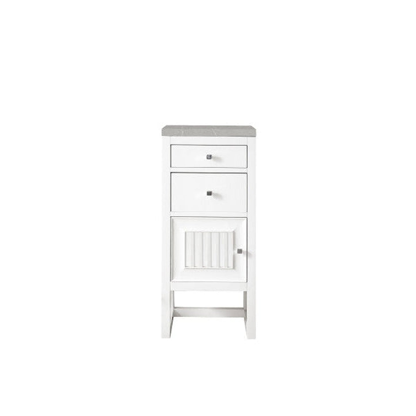 James Martin Athens 15" Left Side Opening Glossy White Side Cabinet With 1" Eternal Serena Top