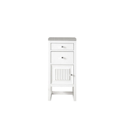 James Martin Athens 15" Left Side Opening Glossy White Side Cabinet With 1" Eternal Serena Top